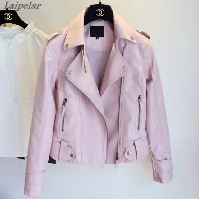 Jaket Kulit Wanita Pink Terlaris