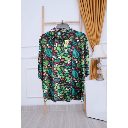 PROMO FARAH BLOUSE/ATASAN/KEMEJA MOTIF DAUN RAYON JUMBO