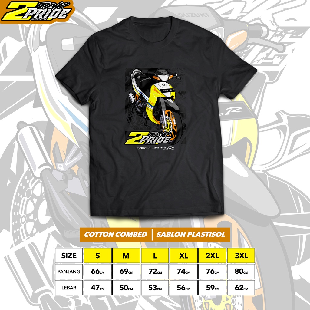 Kaos Satria Hiu/kaos satria/kaos suzuki satria/kaos satria R/kaos satria RU/kaos 2tak - Hitam depan 