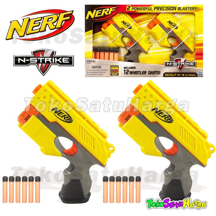 Nerf Gun N-Strike Scout IX-3 2 Blaster Pistol Nerf Original