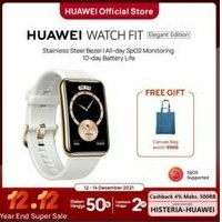 HUAWEI Watch Fit Elegant Edition SmartWatch | Stainless Steel Bezel | All-day SpO2 Monitoring | 10 D