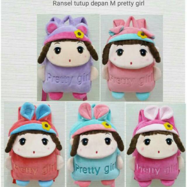 Tas ransel anak paud boneka pretty girl lucu korea kado ultah souvenir kantor