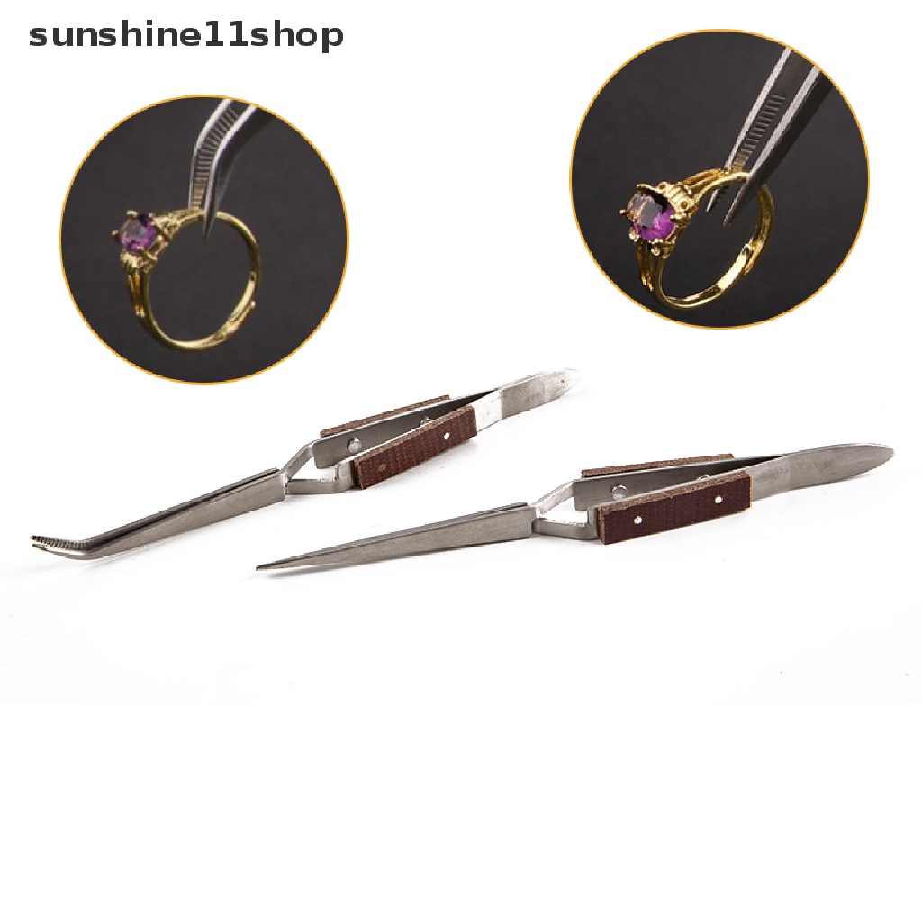 (SHO) Pinset Kunci Silang Bahan Stainless Steel Untuk Reparasi Perhiasan / Solder