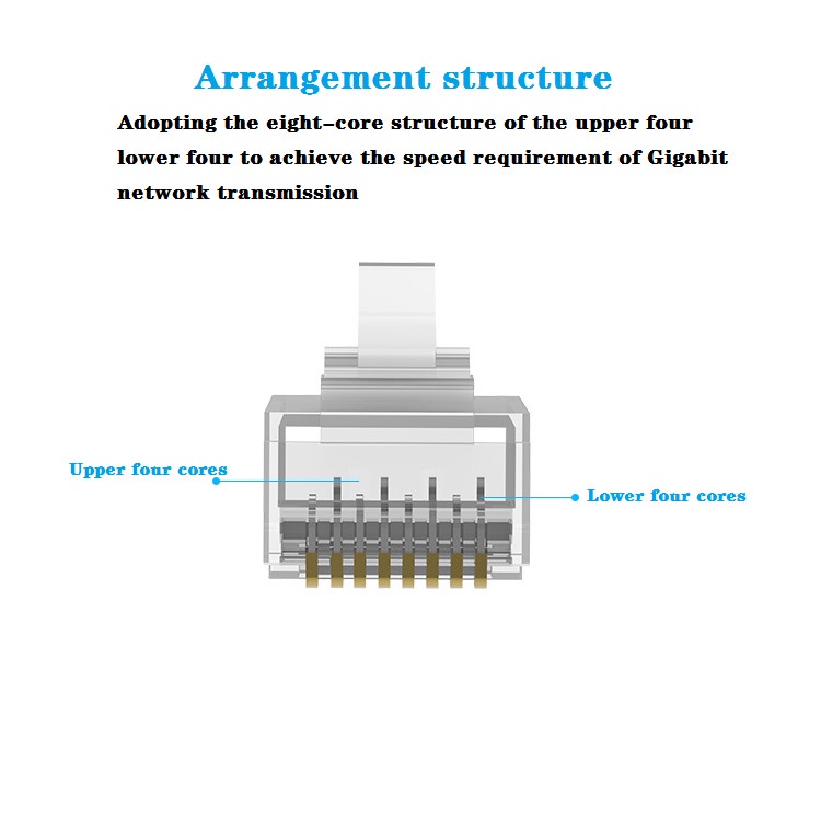 Konektor LAN Connector RJ45 Cat6e SIlver Metal Modular Plug Ethernet