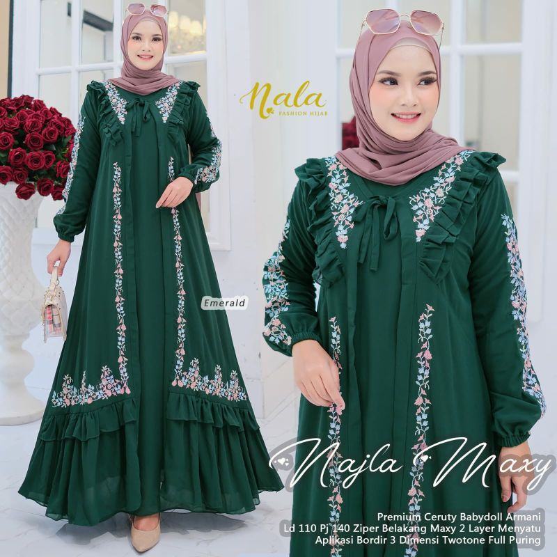 𝐁𝐢𝐬𝐚 𝐂𝐎𝐃 | Najla maxy Gamis rompi depan bordil nyatu