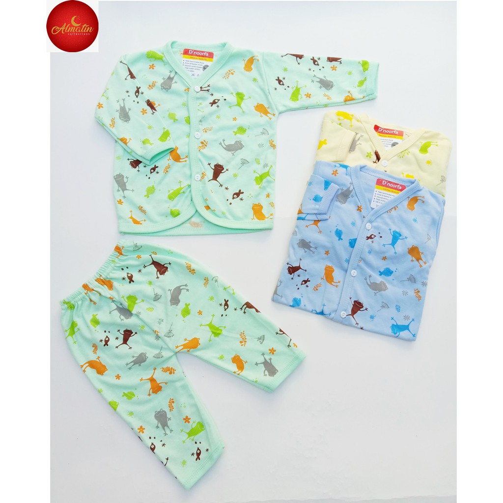 Setelan Baju Bayi Panjang Kancing Depan / 3 STEL Setelan Baju Bayi Panjang Piyama / Baju Bayi 3 Stel