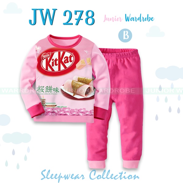 Piyama Anak JW 278 Baju Tidur Long Sleepwear Snack Series Anak Import