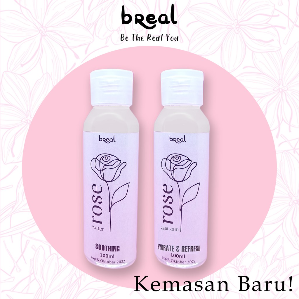 Air Mawar Murni Untuk Jerawat Dan Bekasnya Wajah Glowing Rose Water Organik Tanpa Alkhohol BREAL
