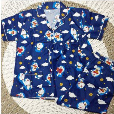Piyama Doraemon. Baju Tidur doraemon. Piyama lengan pendek doraemon