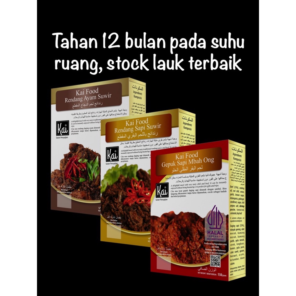 

Trio Hemat 1 GEPUK SAPI MBAH ONG 1 RENDANG SAPI SUWIR 1 RENDANG AYAM SUWIR Kai Food 450g