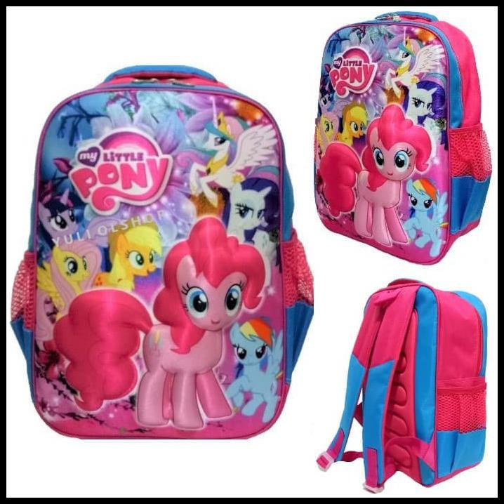 Tas Sekolah Anak Perempuan Sd Little Pony 3D Gambar Timbul - Pony Pelangi Free898