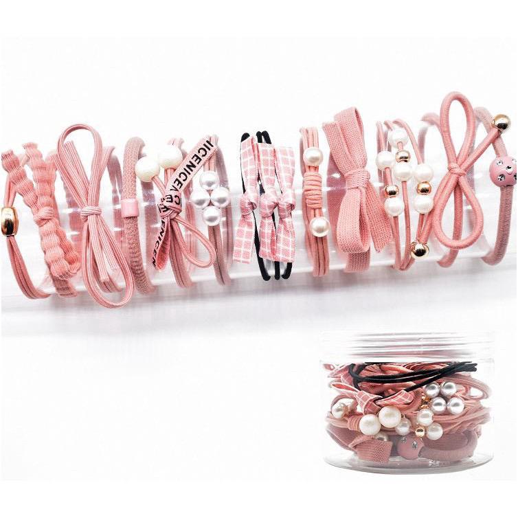 Ikat Rambut 12 Pcs KODE 228 Ikat Rambut Set Wanita Termasuk Tabung Kunciran Rambut SeT / IR013-7