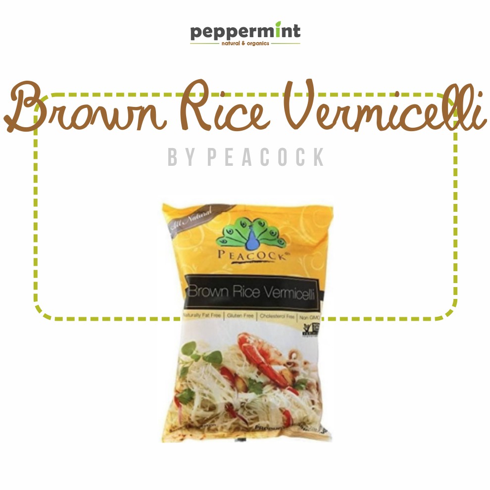 

Peacock Brown Rice Vermicelli (200 gram) / Pasta Diet Mie Beras Coklat