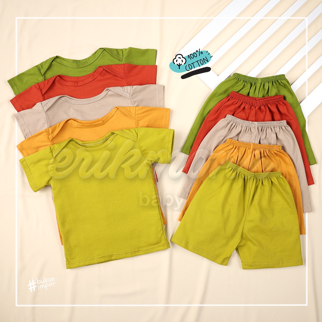 setelan anak bayi cowo cewe 1y 2y 3y polos autumn series earth tone