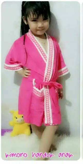 TOTOTAshop.Handuk kimono KIDS ANGEL.Bahan handuk tebal.ukuran 1thn-12thn .kiri kanan kantong