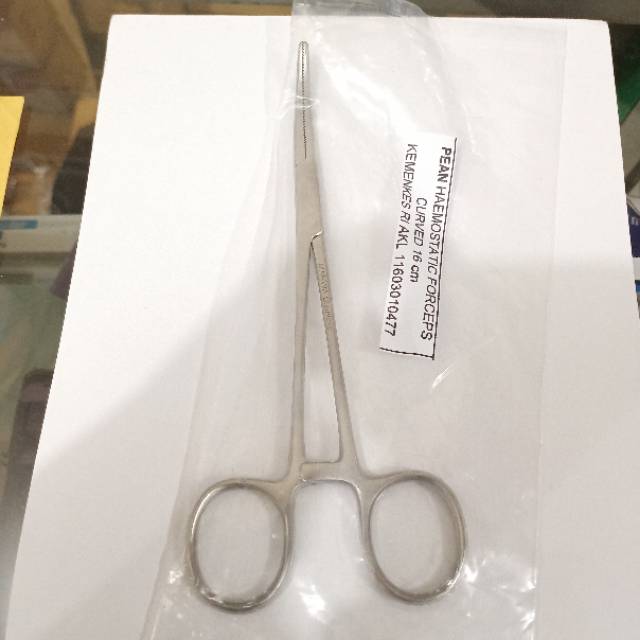 Kleam Pean  Bengkok Haemostatic Forceps 16cm Pean Bengkok 16cm