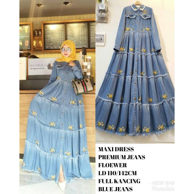 Gamis jeans ori SHR import