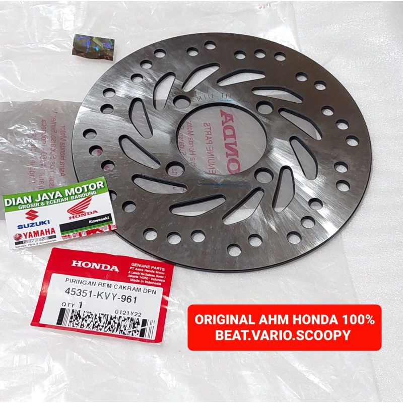 PIRINGAN REM CAKRAM DEPAN DISC HONDA BEAT.VARIO.SCOOPY. 45351-KVY-961 ORIGINAL AHM HGP DPN VARIO125 