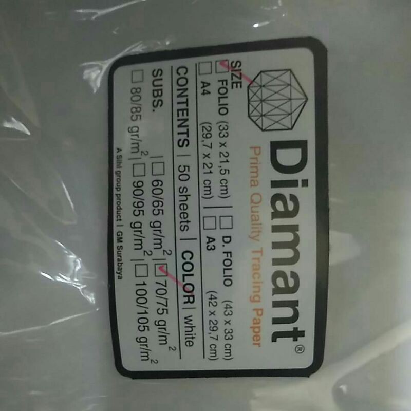 

Kertas kalkir transparant kertas film F4