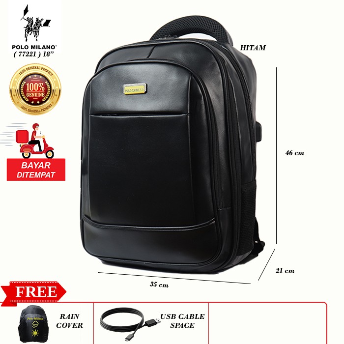 TAS PUNGGUNG PRIA MURAH POLO CAVALLO - 77221 - TAS RANSEL LAPTOP KEKINIAN MULTIFUNGSI FREE BOTOL!!