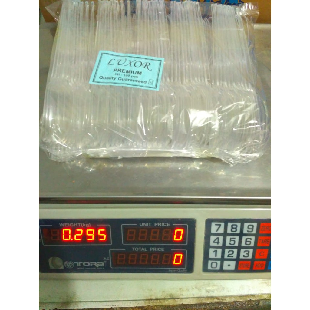 Sendok Luxor Bening 100 pcs/Sendok Makan/Sendok Plastik/Sendok Makan Plastik