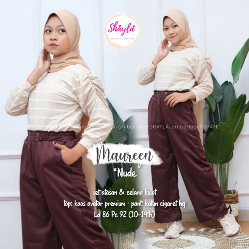 setelan kulot anak tanggung mauren set qasual teen HQ
