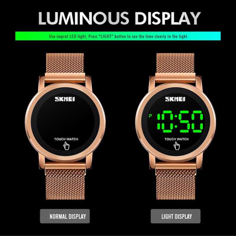 SKMEI Jam Tangan Digital Pria Strap Stainless Steel - 1668