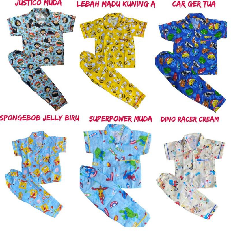 Piyama Anak 1-5th# GROSIR PIYAMA ANAK USIA 1-5 TAHUN SIZE M L XL#PIYAMA K 1-5 TH_shopie 6.6 # MOTIF