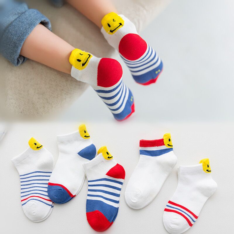 One set 5 Pasang Kaos Kaki Anak Import Model Tipis Jaring Pori / One set Baby Socks Bundle 5in1