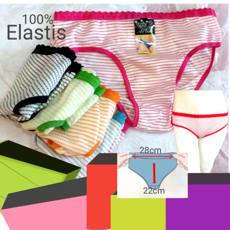 CELANA DALAM WANITA SALUR ELASTIS 100%