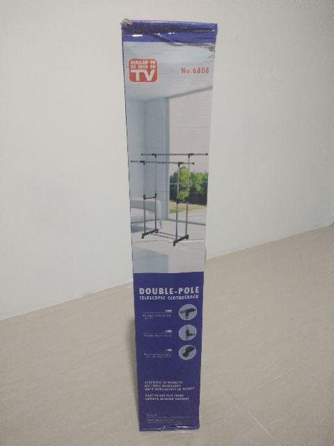 Stand Double Hanger 4 Roda