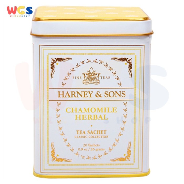 

(BISA COD) Harney & Sons Tea Chamomile Herbal Classic Tin 20 Sachets 26gr