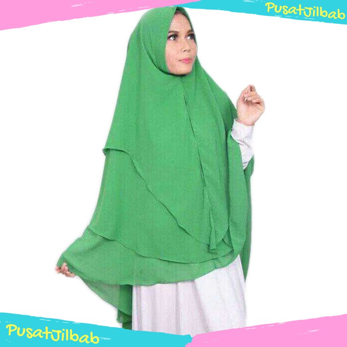 Jilbab Instan Hijab Kerudung Khimar Ceruti Syari Jumbo Kinara 3 Layer