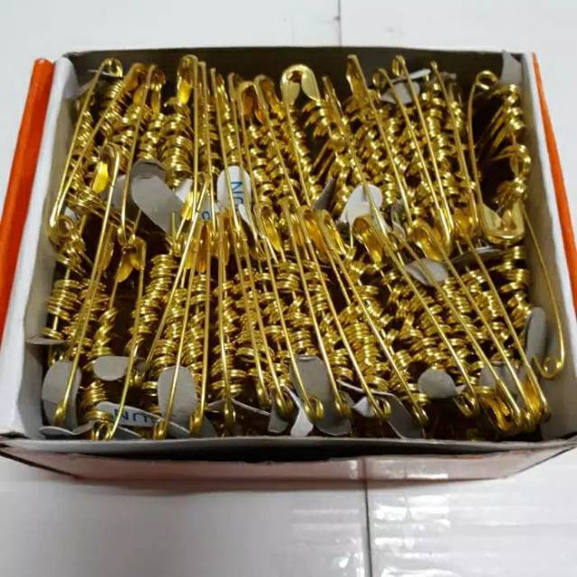 peniti set kuning anti karat 1 box