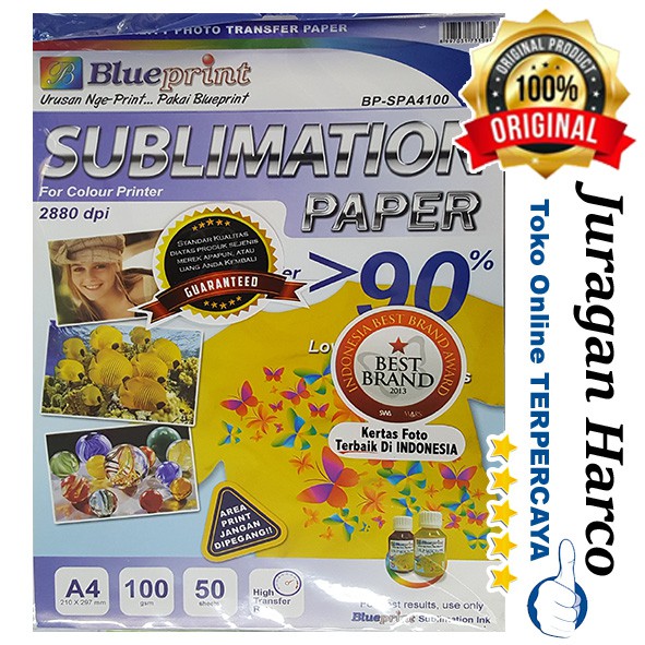 

Blueprint Sublimation Paper A4 100 gsm 50 sheets 50rb BP-FPA4160