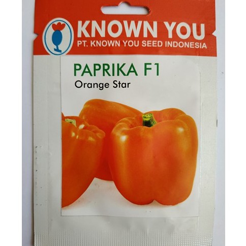 PAPRIKA ORANGE STAR PACK KECIL 28 BIJI Benih cabai Paprika oranye cabe orange star Known You Seed bibit tanaman hidroponik