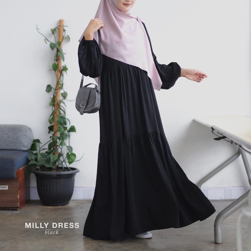 Milly Dress by Ash_shofwa.id-gamis rayon- gamis terbaru