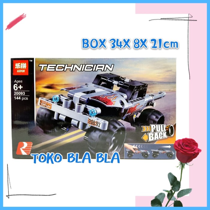 BISA BAYAR DIRUMAH Brick Lepin 20093 Technic Getaway Truck Technician Pullback Car DISKON