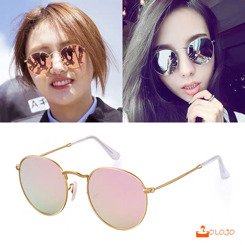 Kacamata Hitam bulat Pria / Wanita Model Korea Frame Bulat untuk Unisex Aksesoris