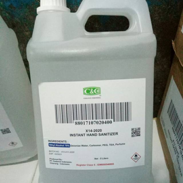 Hand Sanitizer Gel 5 Liter Merek C&amp;C Sudah Food Grade