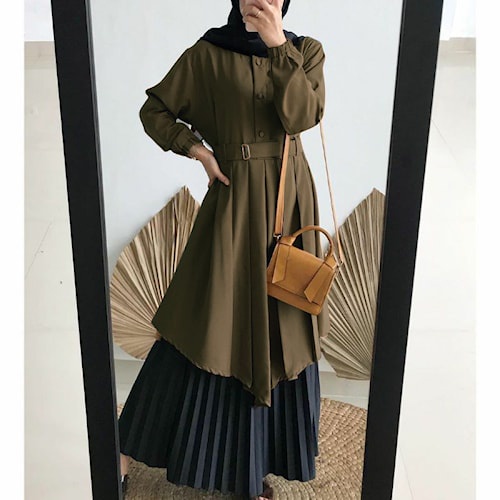Tunik Wanita Baju Muslim Kekinian Bergaransi Army