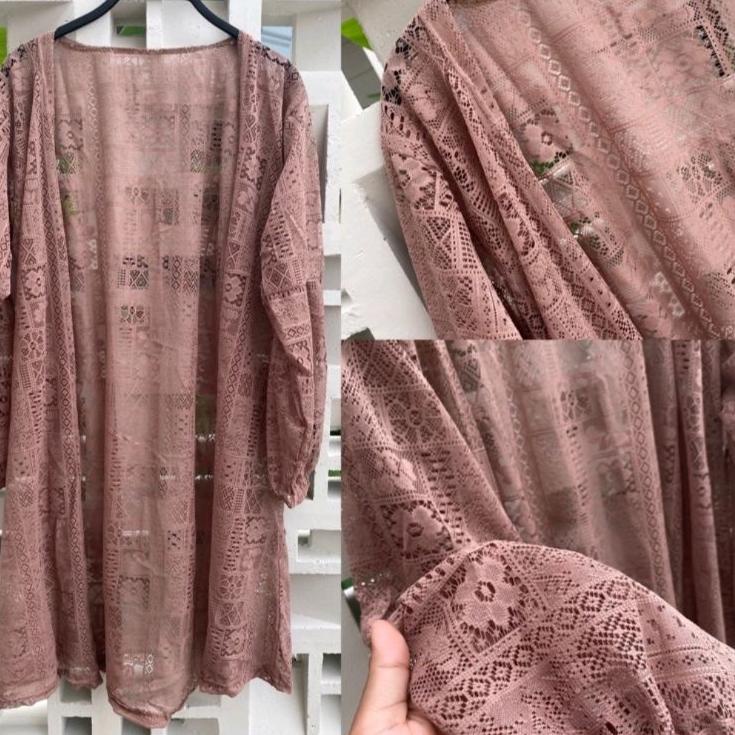 Terbaru Cardigan Brukat Lengan Balon/ Cardigan/ Atasan Wanita/ brukat/ LongCardi/ Outer wanita