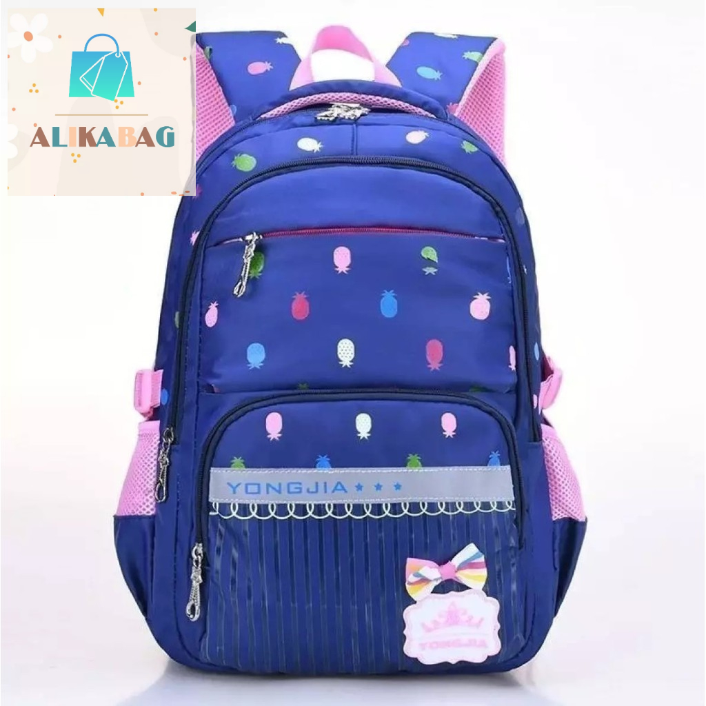 ALIKA BAG - Tas Ransel Anak Wanita Sekolah Trendy Motif Nanas Mini cute