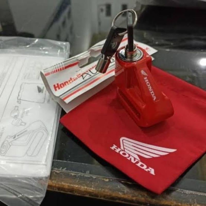 Gembok Kunci Pengaman Motor Disk Cakram Honda Original
