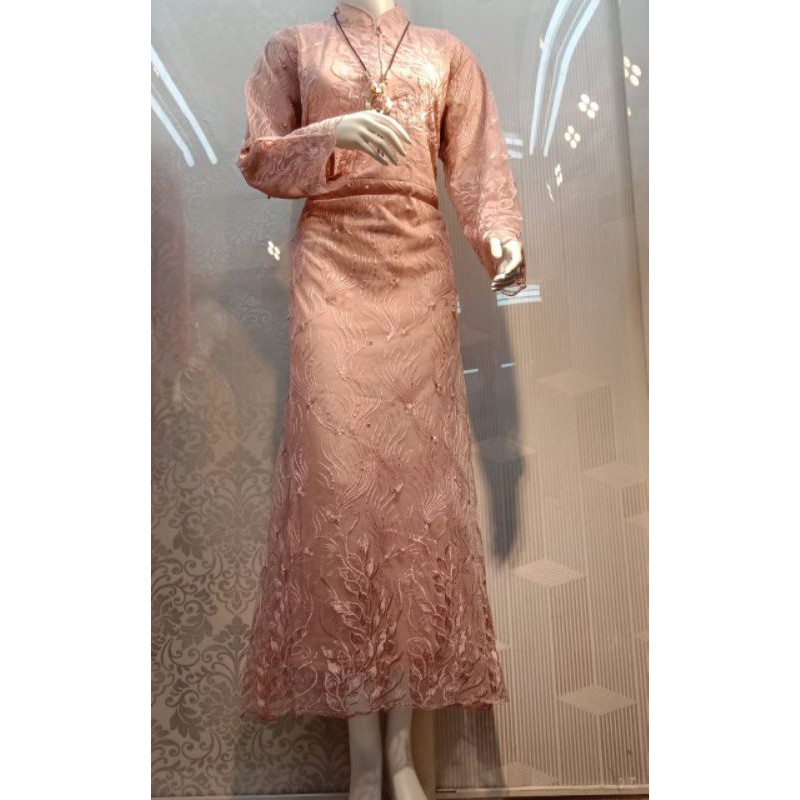 Gamis Tulle. Tulle Mutiara Bordir. Gamis modern. Gamis Tulle Mutiara