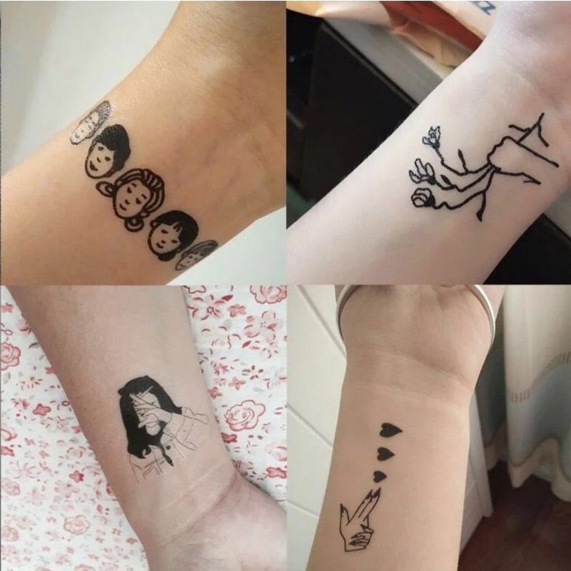 100Pcs / Set Tattoo Temporary Girl Sticker Tato Temporer Woman Tatto