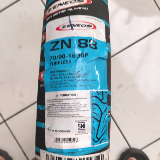ZENEOS 70/90-16 ZN88 TUBELES BAN MOTOR SKYWAVE VELG RING 16