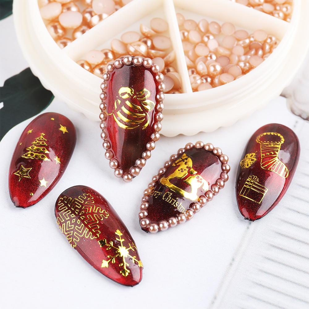 Mxbeauty 3D Kuku Berlian Imitasi Multi-Ukuran Permata Kaviar Manik-Manik DIY Nail Art Perhiasan