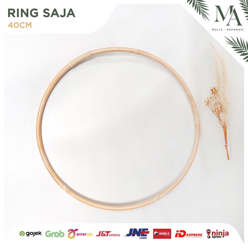 Ring Rotan Lingkaran 40cm Dekorasi Backdrop Aksesoris Lamaran Nikahan Lengkap Custom Nama Inisial Nama