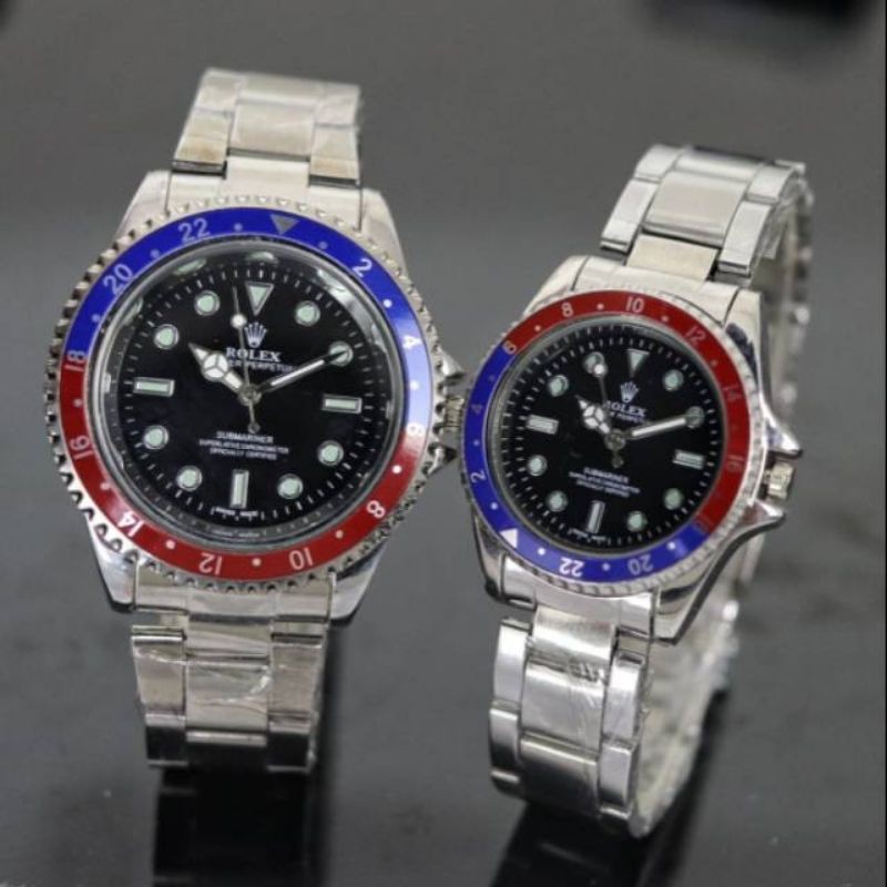 JAM TANGAN ROLEX ANTI AIR WATER RESIST PRIA WANITA COWO CEWE WATERRESIST SEPASANG COUPLE COWOK CEWEK